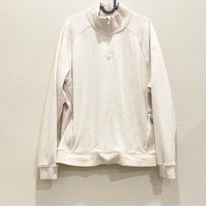 Pre-loved! FABLETICS Cream Half Zip Fleece Lined Pull Over Sweatshirt!